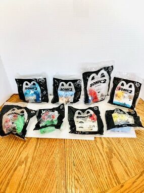 McDonald’s 2021 Sonic the Hedgehog 2 Toys Lot 1-4,6-8 Missing #5 Sealed